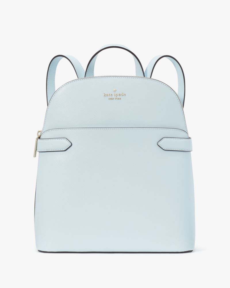 Kate Spade,Staci Dome Backpack,Lining Leather,Backpack,Metal,Logo,Lined,Casual,Blue