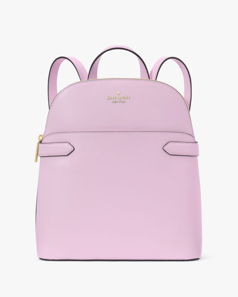 Kate Spade,Staci Medium Dome Backpack,Lining Leather,Backpack,Metal,Logo,Lined,Casual,Lavender