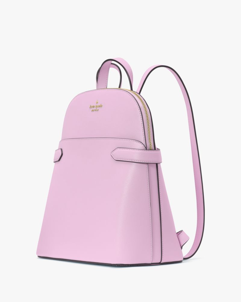 Kate Spade,Staci Medium Dome Backpack,Lining Leather,Backpack,Metal,Logo,Lined,Casual,Lavender