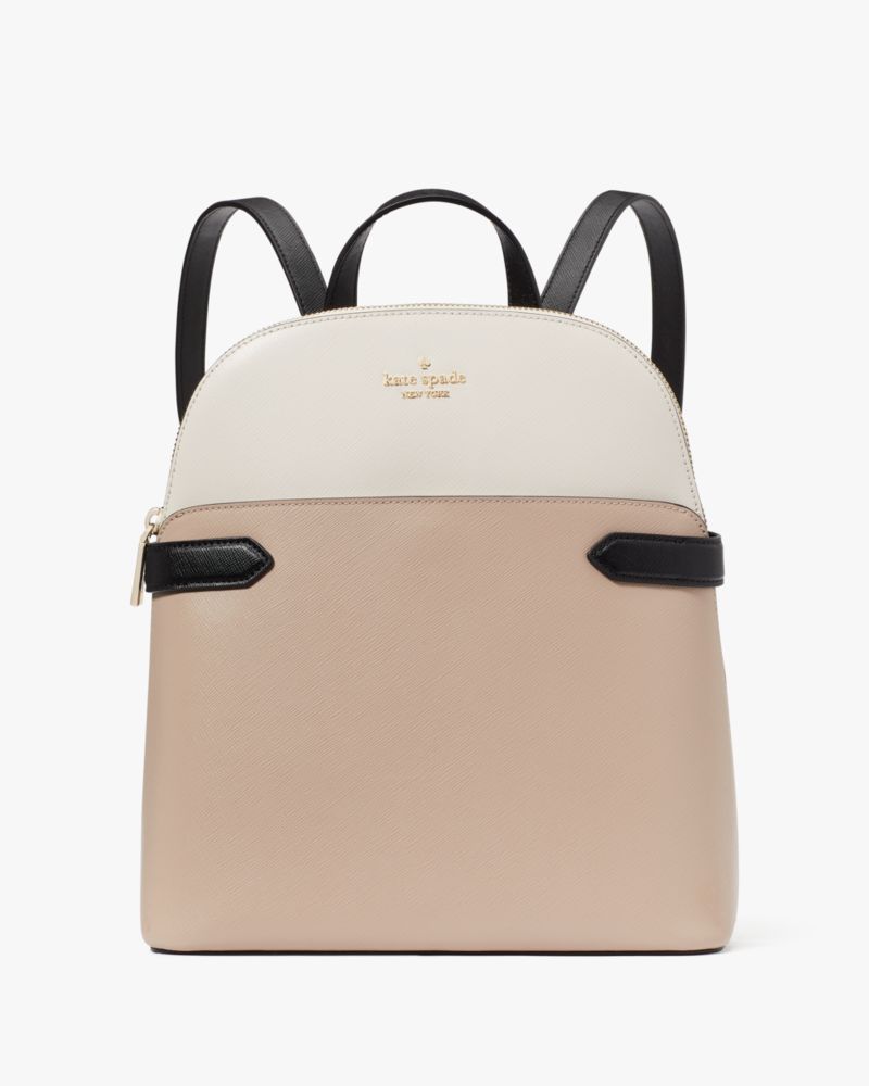 Kate Spade,Staci Colorblock Dome Backpack,Warm Beige Multi