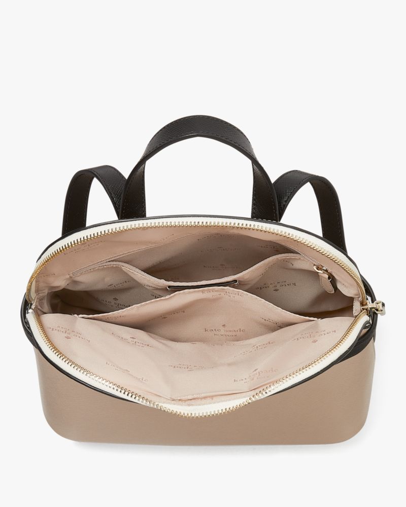 Kate Spade,Staci Colorblock Medium Dome Backpack,Lining Leather,Backpack,Logo,Metal,Color Block,Lined,Casual,