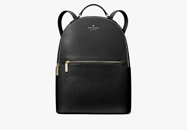 Kate Spade,Perry Leather Large Backpack,Black