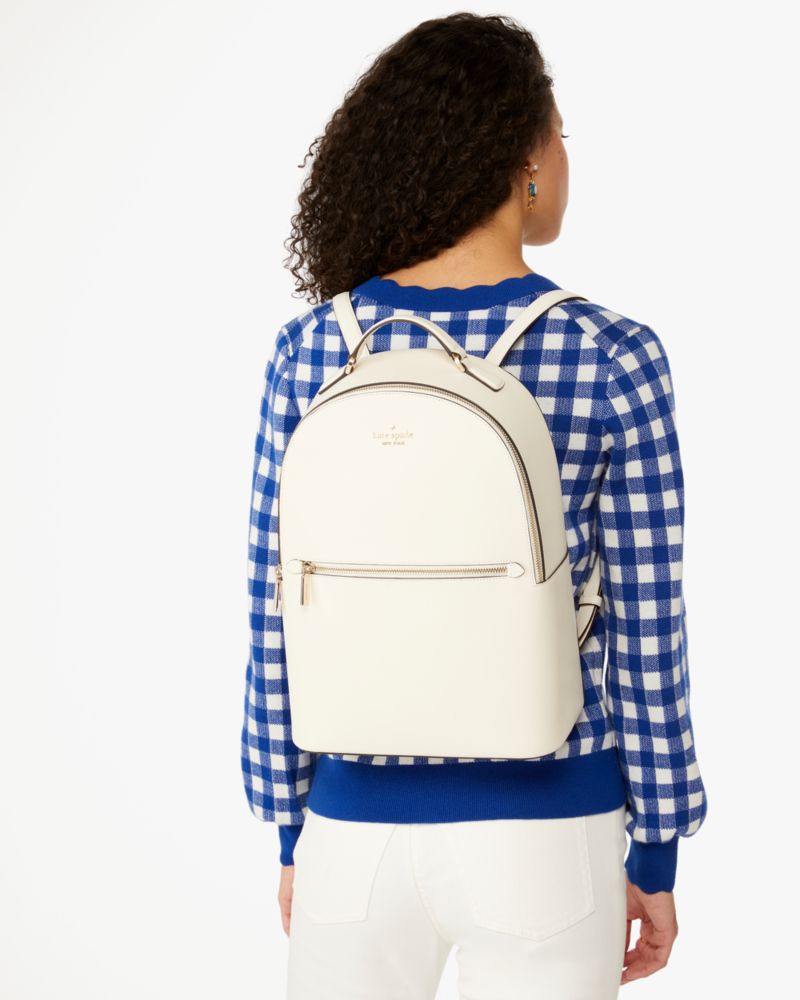 Kate Spade,Perry Leather Large Backpack,Meringue