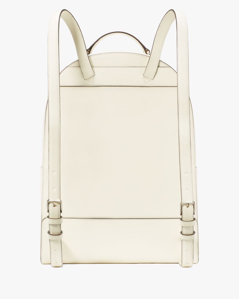 Kate Spade,Perry Leather Large Backpack,Lining Leather,Backpack,Logo,Metal,Lined,Casual,