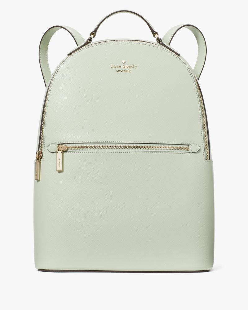 Kate Spade,Perry Leather Large Backpack,Light Olive