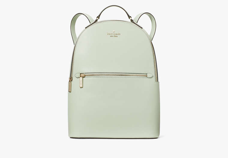 Kate Spade,Perry Leather Large Backpack,Light Olive image number 0