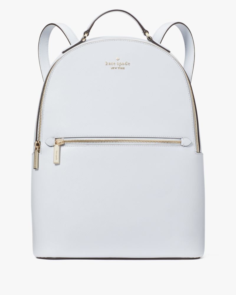 Kate Spade,Perry Leather Large Backpack,Pale Sapphirine