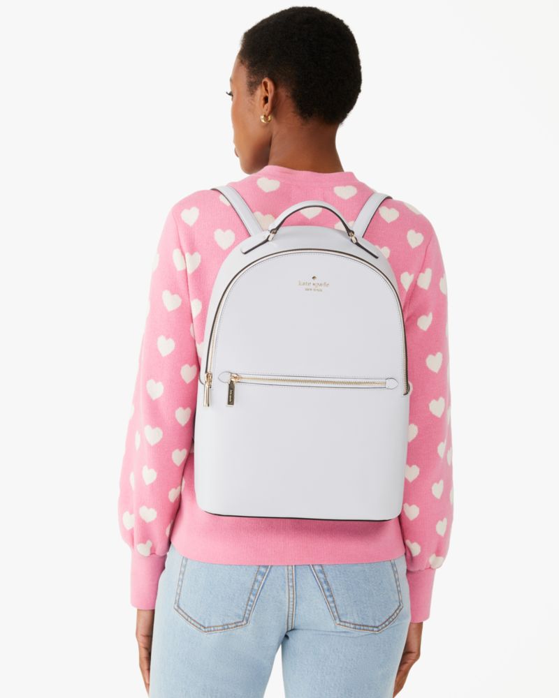 Kate Spade,Perry Leather Large Backpack,Pale Sapphirine