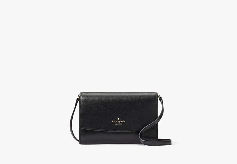 Kate Spade,Perry Leather Crossbody,Black