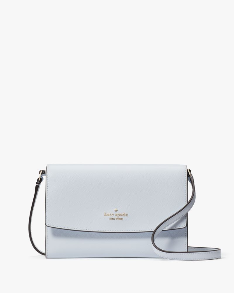 Kate Spade,Perry Leather Crossbody,Pale Sapphirine