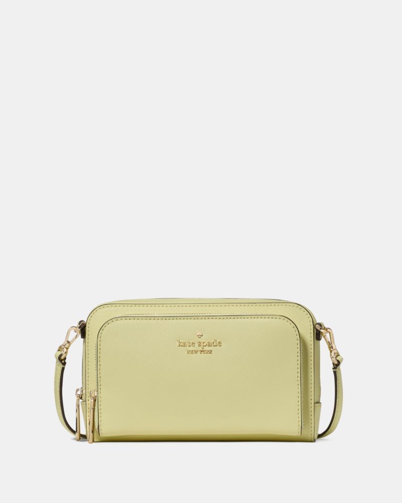 Kate Spade,Staci Mini Crossbody Bag,Lining Leather,Crossbody,Logo,Metal,Lined,Casual,Green