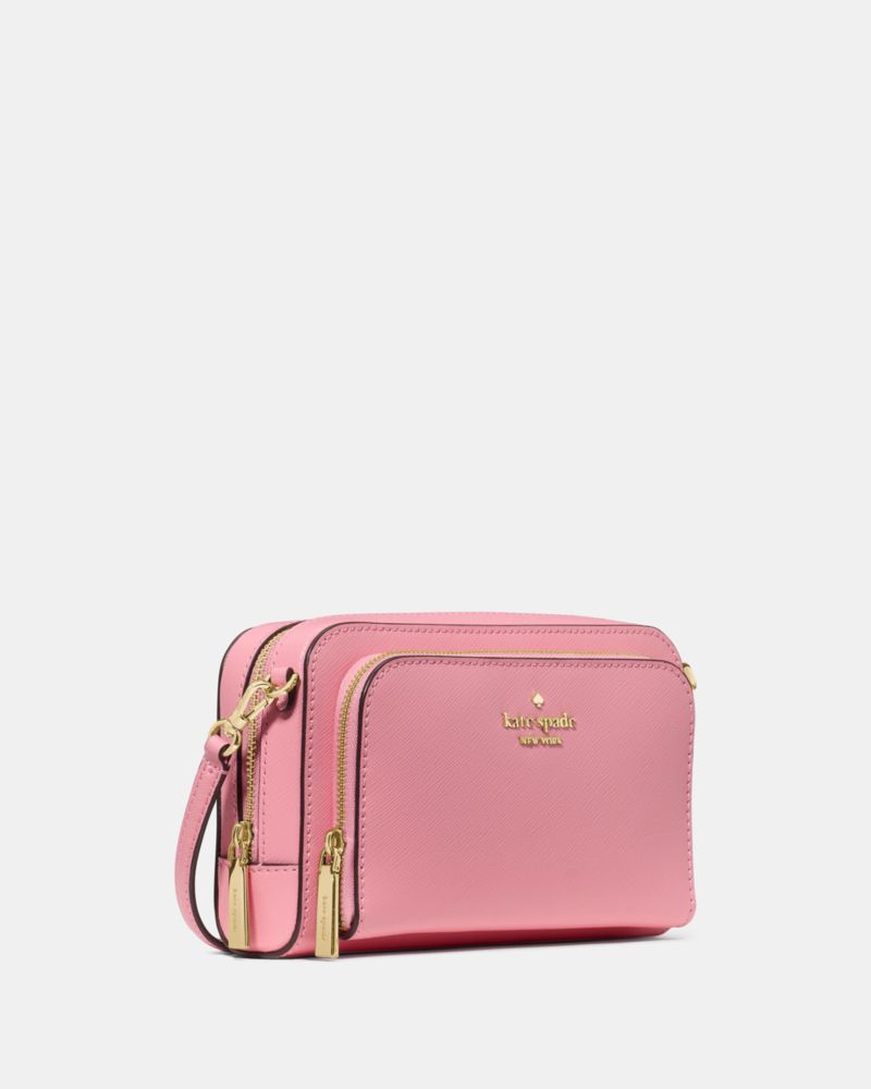 Kate Spade,Staci Mini Crossbody Bag,Lining Leather,Crossbody,Logo,Metal,Lined,Casual,Pink