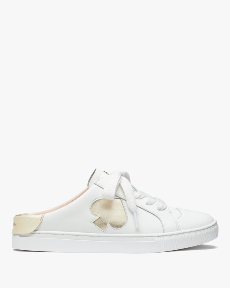 Kate Spade,Fez Mule Sneakers,Optic White/Pale Gold