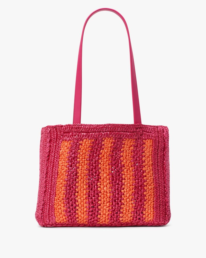 Kate Spade,Eden Striped Crochet Large Tote,Crochet,Pouch,Tote,Casual,Multi Color