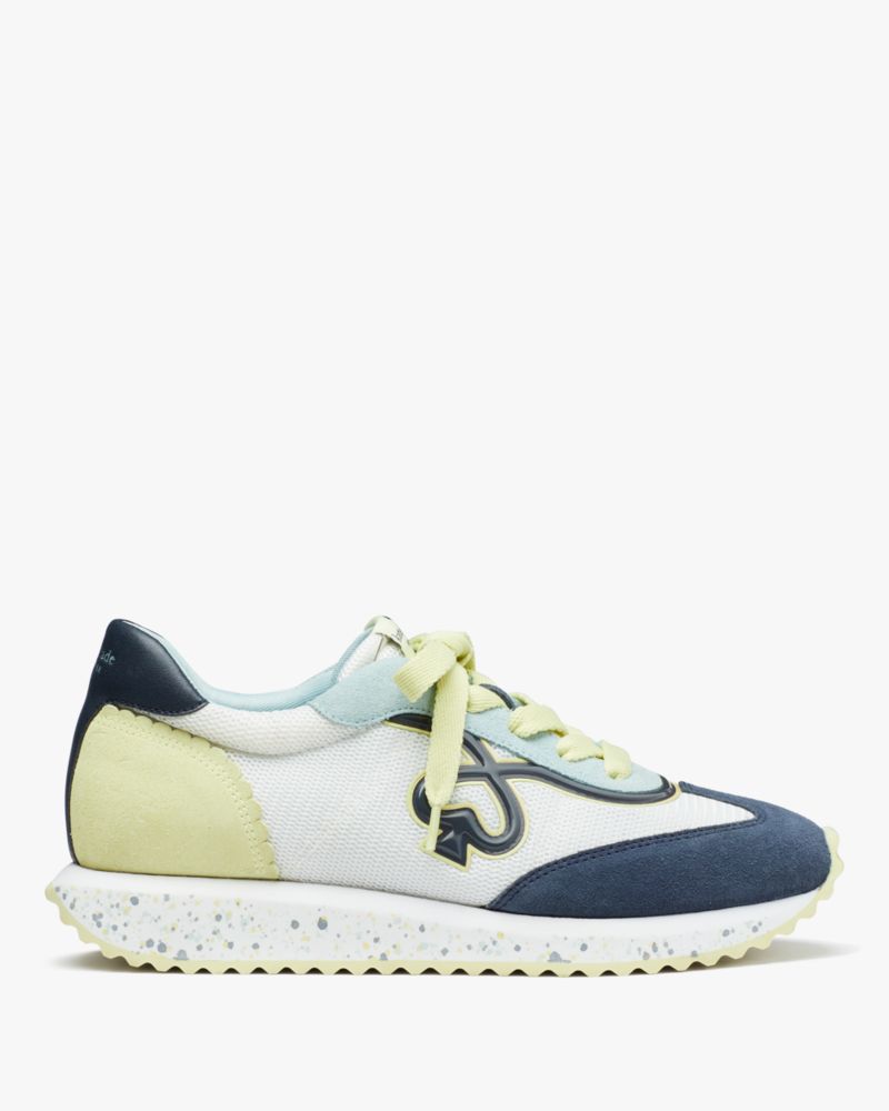 Kate Spade,Brigitte Runner,Optic White/Light Lime/Blazer Blue