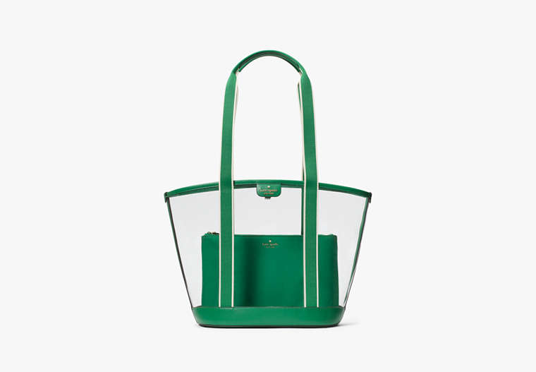 Kate Spade,Clare See Through Tote,Green Bean image number 0