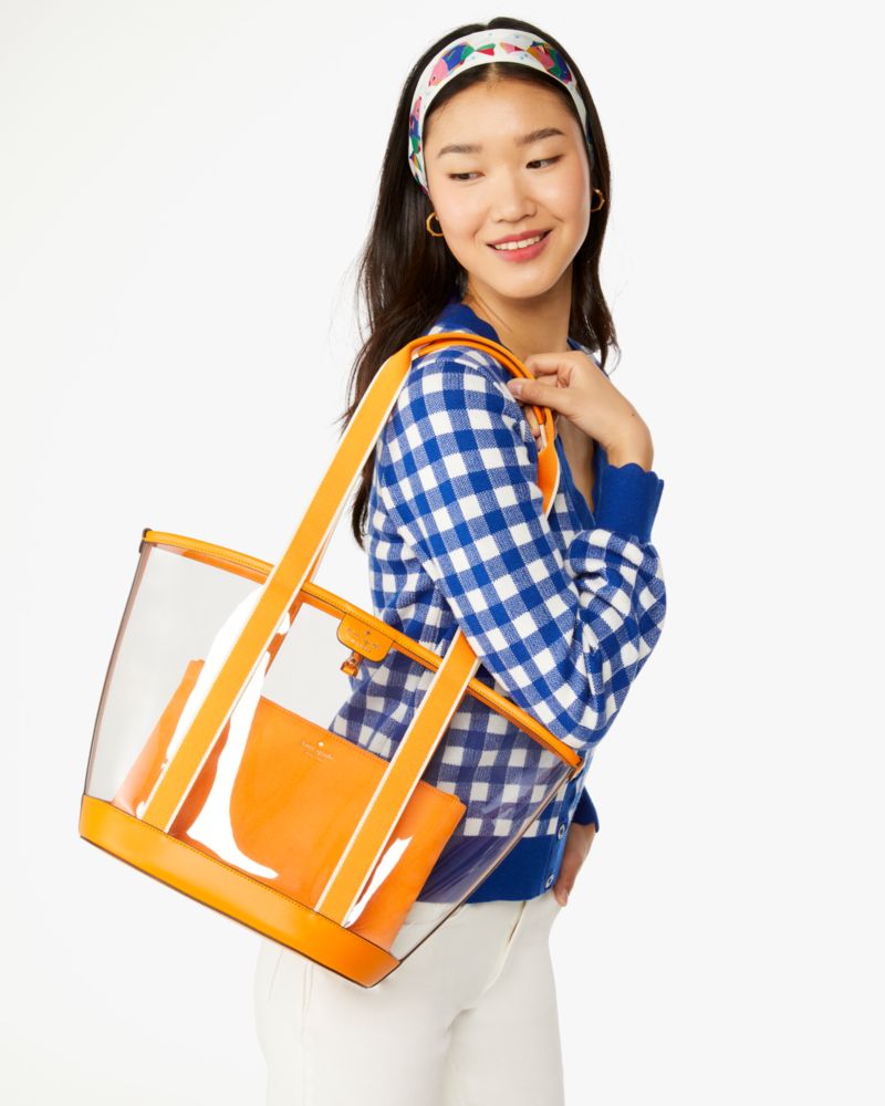 Kate Spade,Clare See Through Tote,Turmeric Root Multi