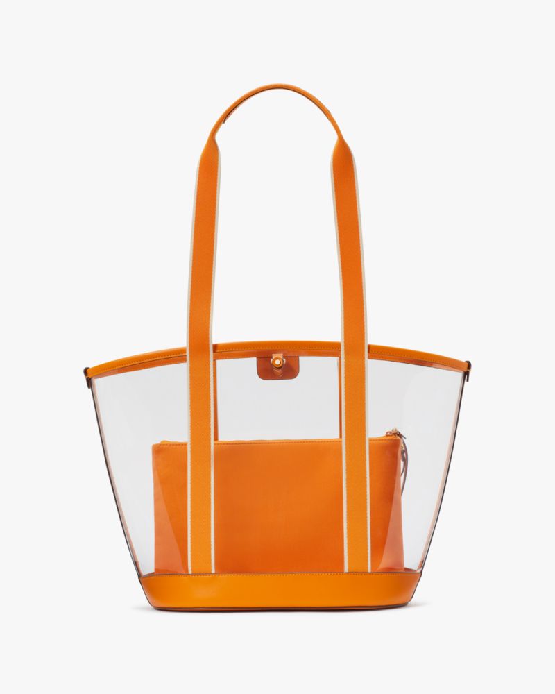 Kate Spade Outlet Clare See Through Tote Turmeric Root Multi Handbags Purses