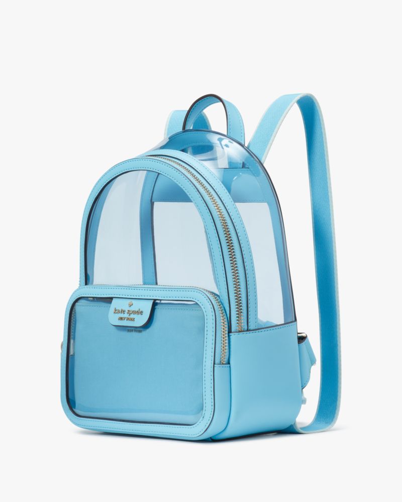 Kate Spade,Clare See Through Medium Backpack,Blue Agate Multi