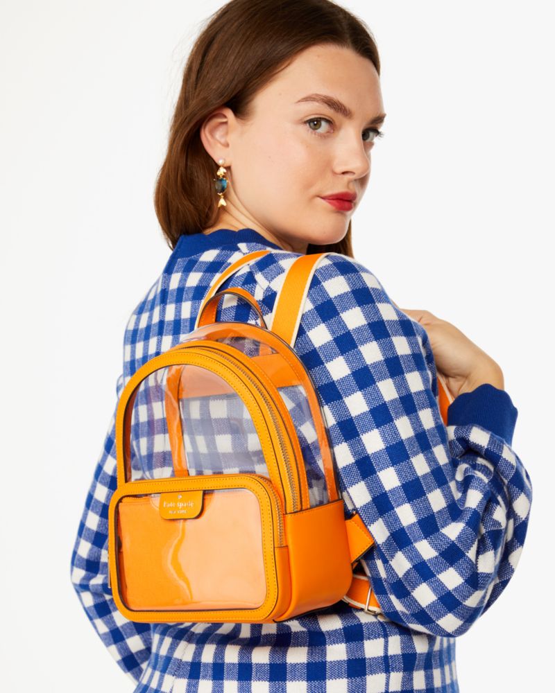 Kate Spade,Clare See Through Medium Backpack,Turmeric Root Multi