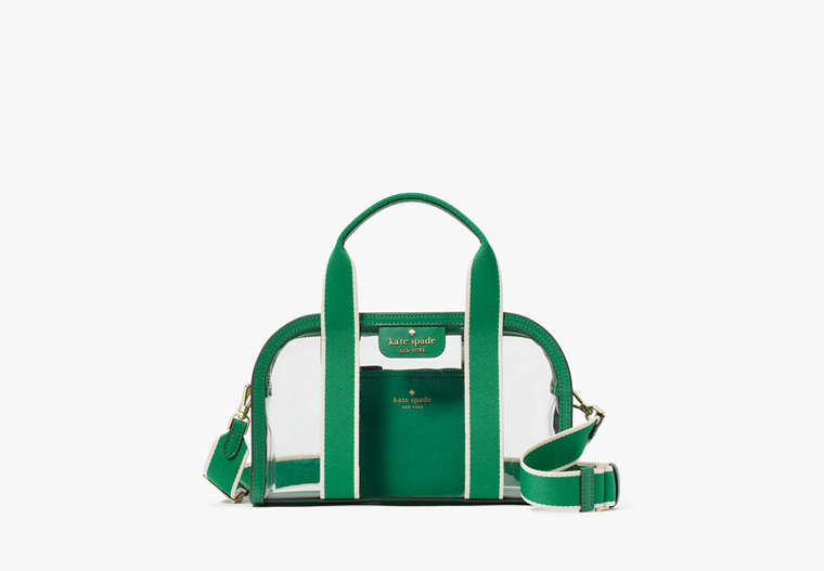 Kate Spade,Clare See Through Duffle Crossbody,Green Bean image number 0