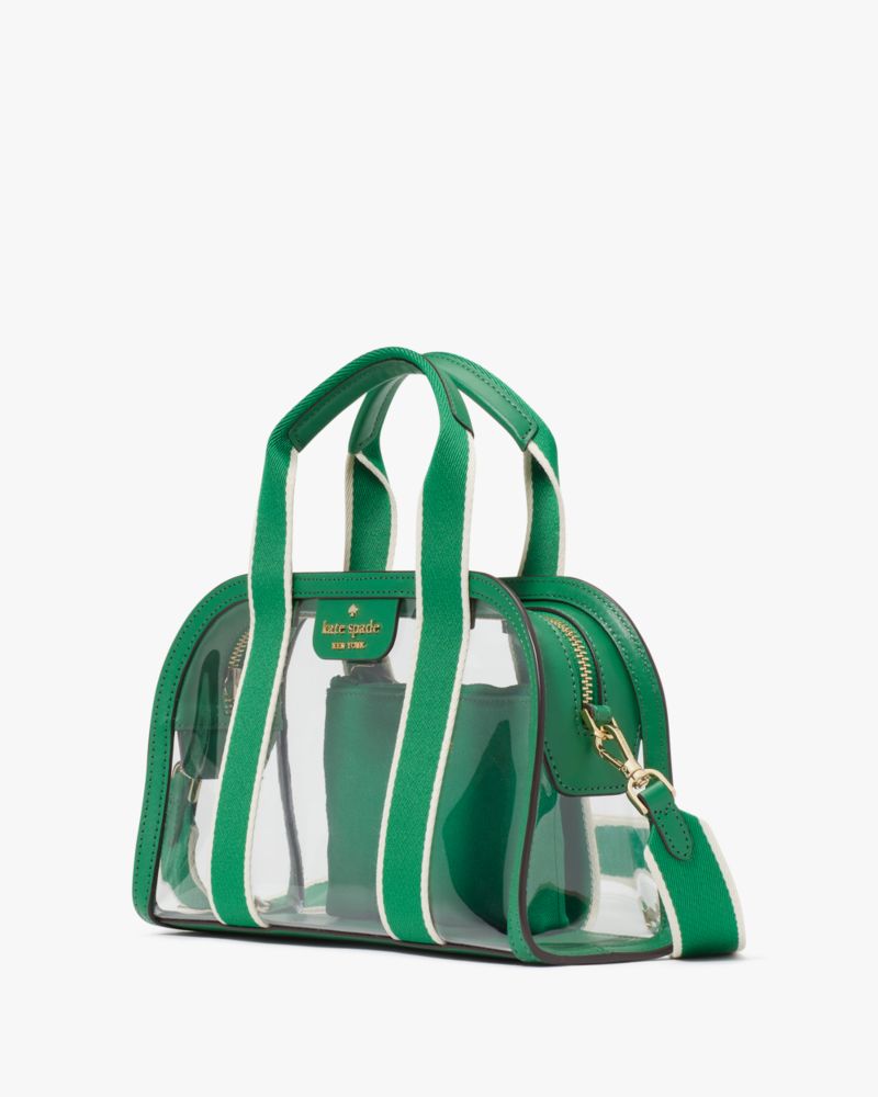 Kate Spade,Clare See Through Duffle Crossbody,Green Bean