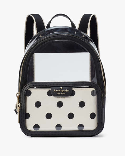 Kate Spade,Clare See Through Backpack,Black Multi
