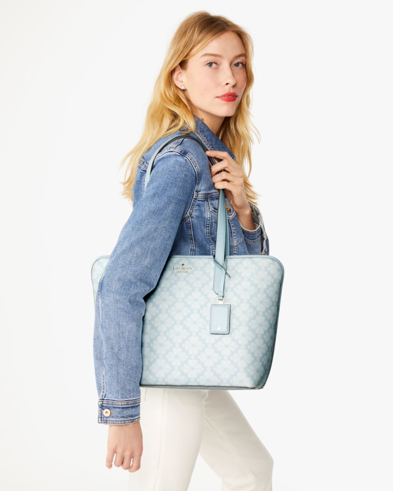 Kate Spade,Signature Spade Flower Tote,Blue Glow Multi