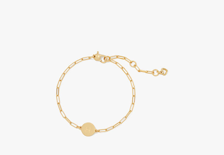 Kate Spade,H Initial Chain Bracelet,Gold