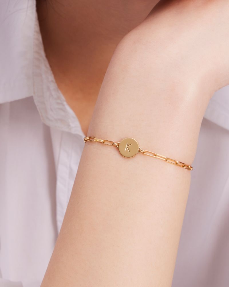 Kate Spade,H Initial Chain Bracelet,Gold