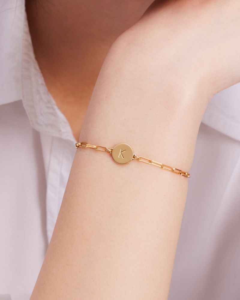 Kate Spade,B Initial Chain Bracelet,Gold