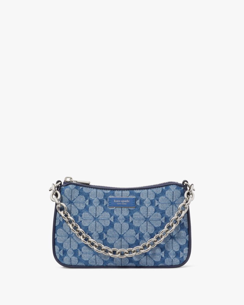 Kate Spade,Jolie Spade Flower Jacquard Denim Small Convertible Crossbody,Parisian Navy Multi