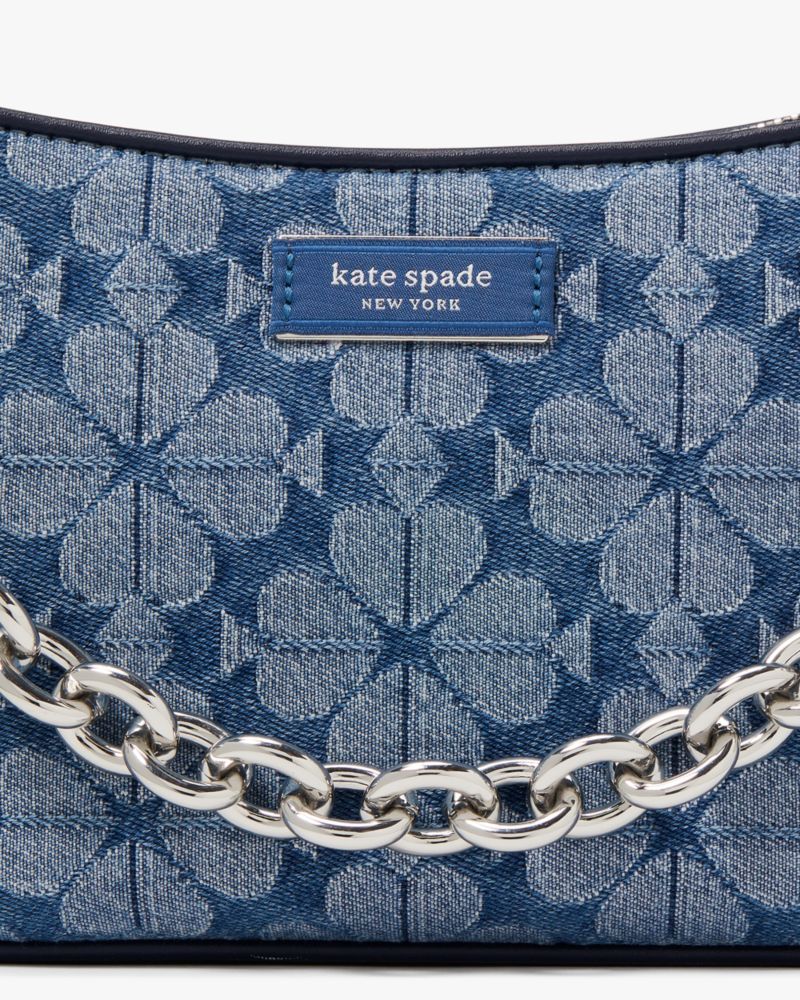 Kate Spade,Jolie Spade Flower Jacquard Denim Small Convertible Crossbody,Leather,Crossbody,Color Block,Shoulder Guard,Comp...,
