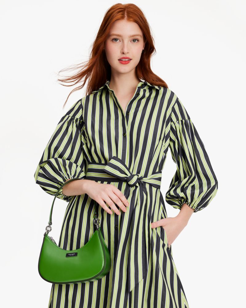 Kate Spade,Sam Icon Shiny Small Convertible Crossbody,Leather,Shoulder Bag,Tag Embellishment,Logo,Shoulder Guard,Day Party,Green