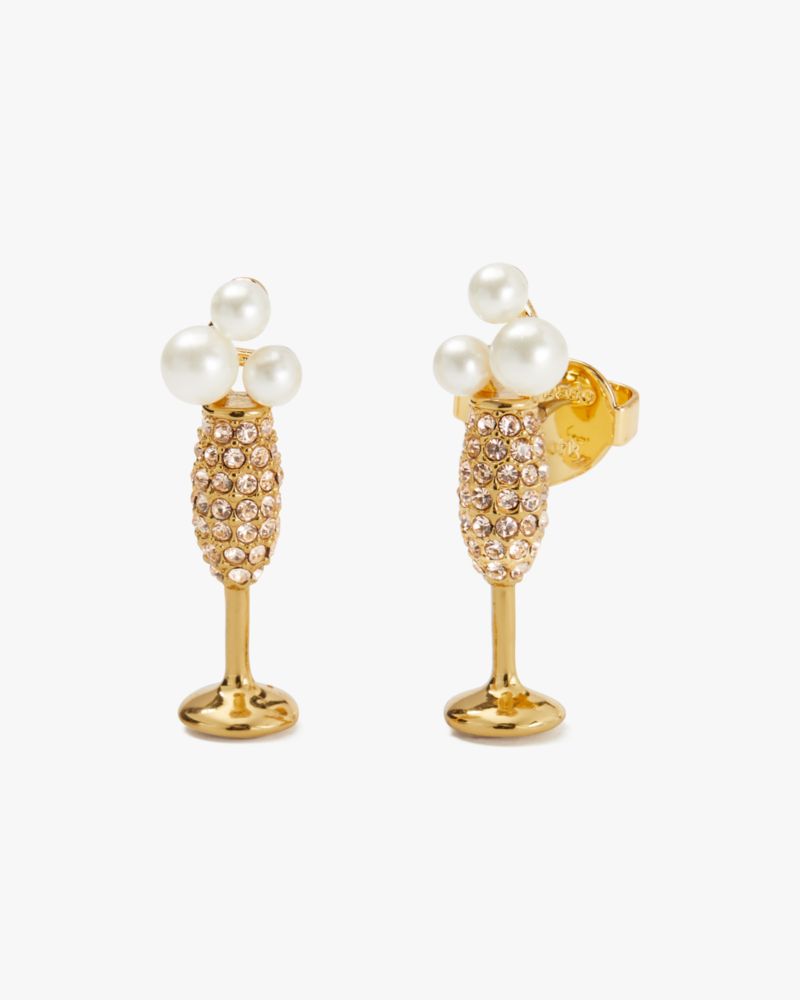 Kate spade discount champagne bottle earrings