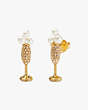 Kate Spade,Cheers To That Studs,Champagne/Gold
