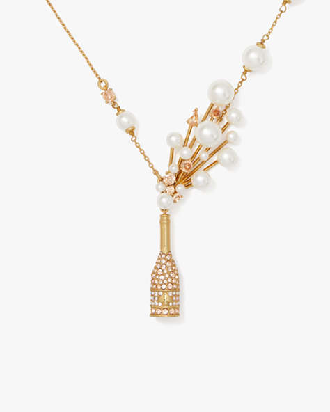 Kate Spade,Cheers To That Statement Pendant,Champagne/Gold