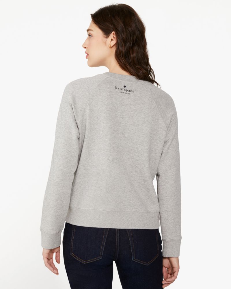 Kate Spade,Coffee Cup Sweatshirt,cotton,Grey Melange