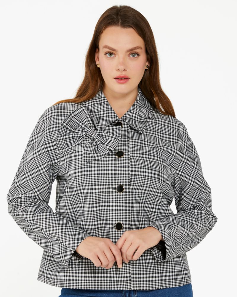 Kate Spade,Dorothy Swing Coat,Polyester,Black/Cream