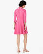 Kate Spade,Floral Collar Ponte Dress,Viscose/Rayon,Dark Pink Cloud