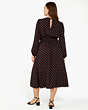 Kate Spade,Heartfelt Geo Midi Dress,Polyester,Black