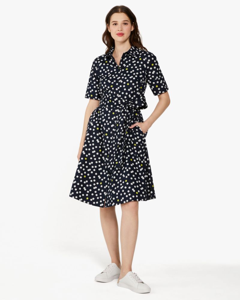 Tennis Toss Polka Dot Midi Shirtdress