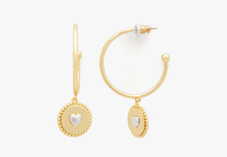 Kate Spade,Heartful Hoops,Gold/Silver image number 0