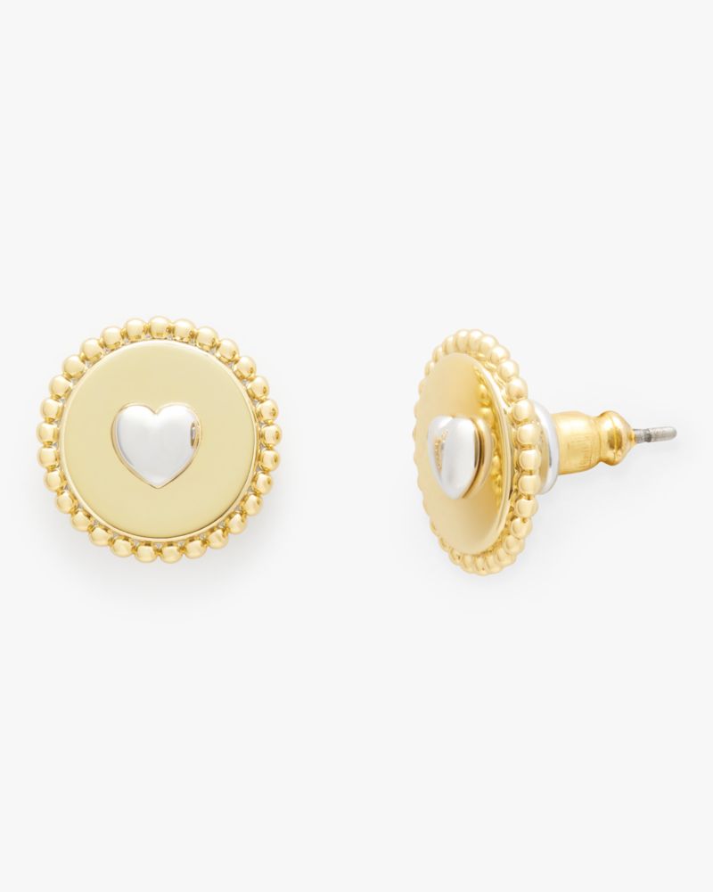 Kate Spade,Heartful Studs,Gold/Silver