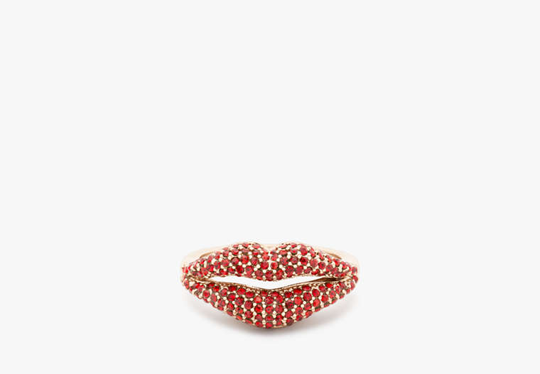 Kate Spade,Kiss Kiss Statement Ring,Red/Rose Gold image number 0