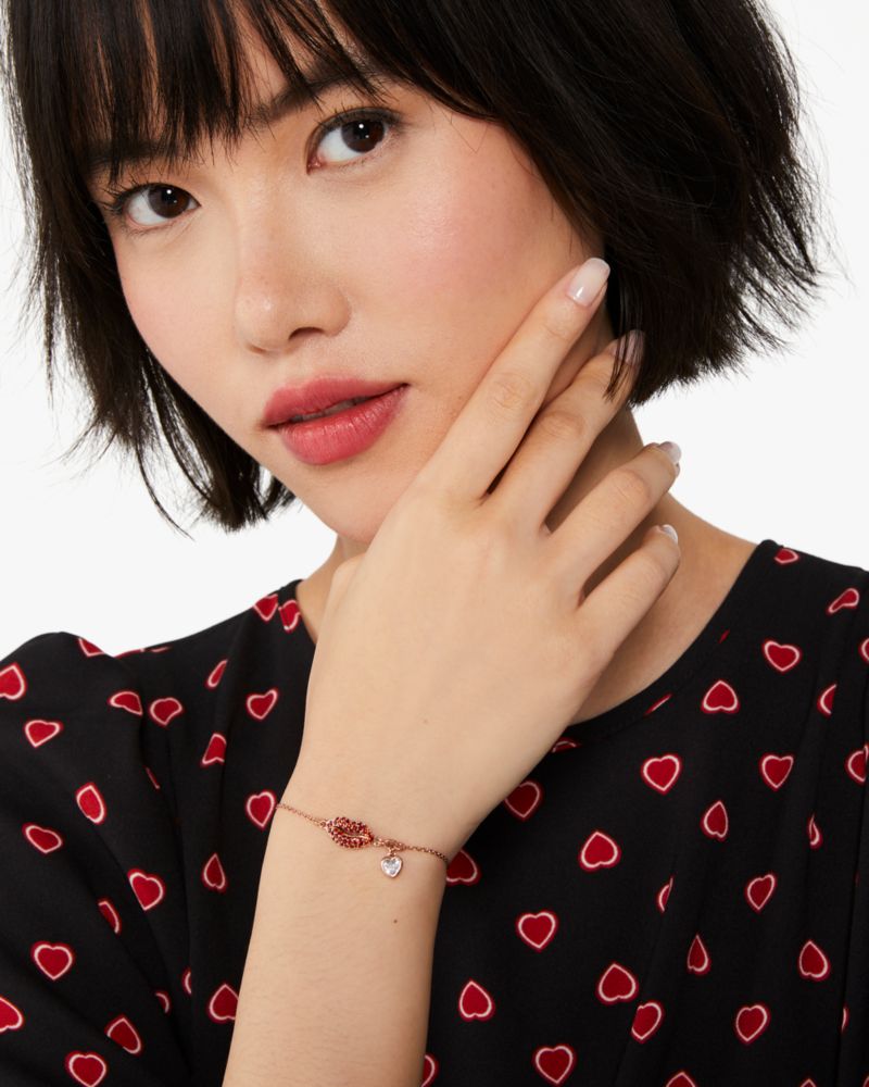 Kate Spade,キス キス ブレスレット,ジュエリー,レッド/ローズゴールド