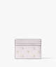 Kate Spade,Madison Studded Faux Pearls Small Slim Card Holder, Lilac Moonlight Multi