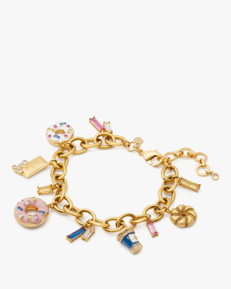 Kate Spade,Coffee Break Donut Charm Bracelet,