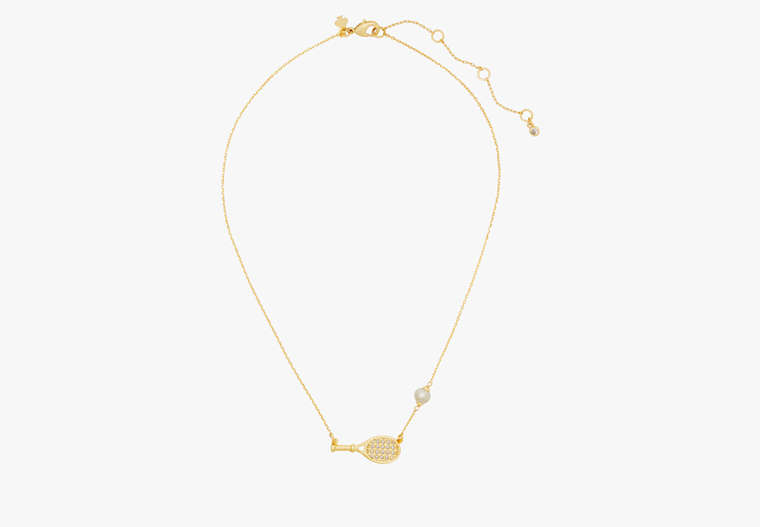 Kate Spade,Queen Of The Court Tennis Necklace,Clear/Gold image number 0