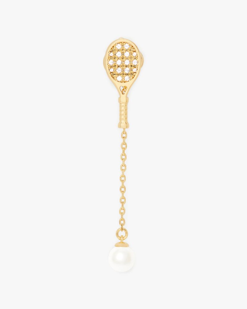 Kate Spade,Queen Of The Court Tennis Linear Earrings,Clear/Gold